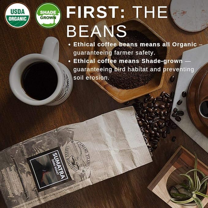 Camano Island Coffee Roasters - Organic Brazil Medium Roast Coffee - Fresh Premium USDA Certified Organic Shade Grown Fair Trade and Ethical