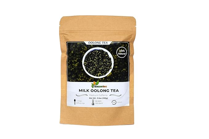QuaZenTea Milk Oolong Loose Leaf Tea – Premium Hand-picked Jin Xuan Oolong Leaves from Vietnam Naturally Milky Aroma 3.53oz (100g)