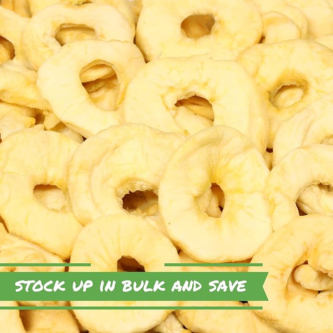 Dried Apple Rings by Its Delish 24 OZ Jumbo Container | Soft Moist Apple Rings - No Sugar Added | Unsweetened Dried Apples Slices Fruit Snacks | Vegan Kosher