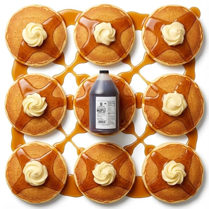Lakanto Sugar Free Maple Flavored Syrup Sweetener with Monk Fruit and Erythritol 128 fl oz
