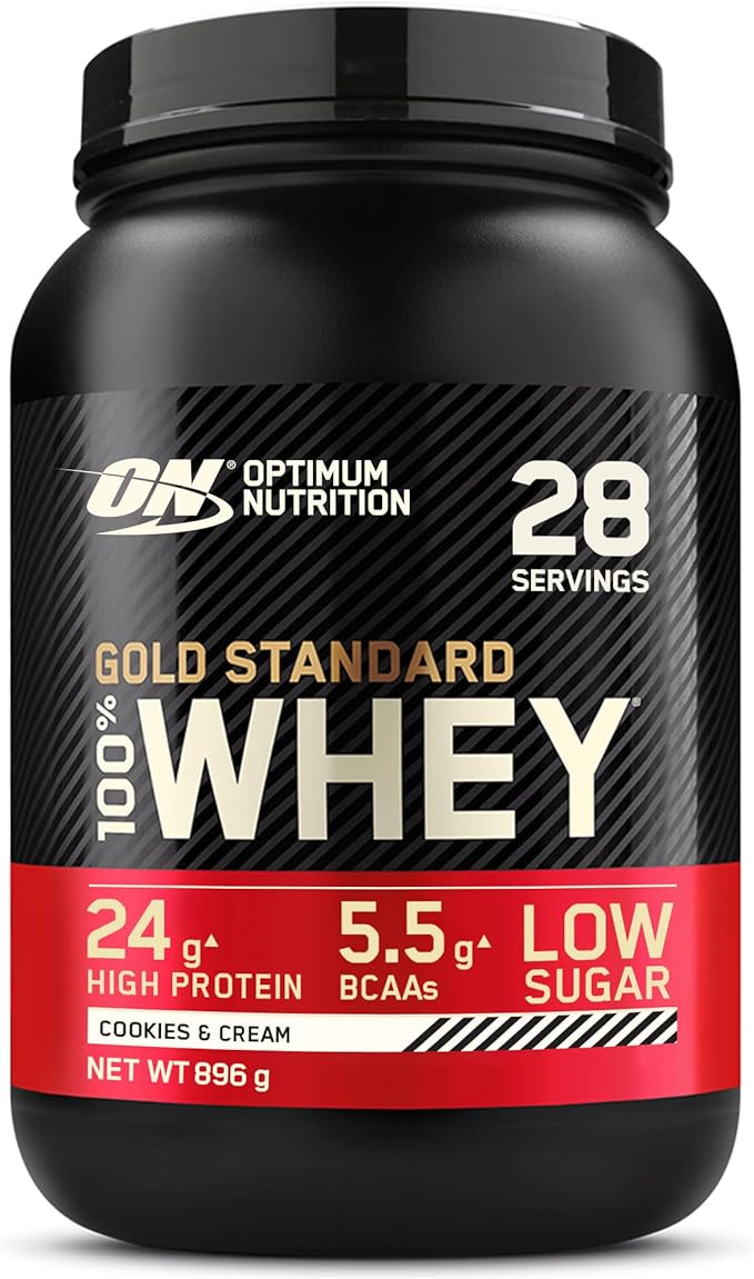 Optimum Nutrition Gold Standard 100% Whey Protein Powder Cookies &amp Cream 2 Pound (Packaging May Vary)
