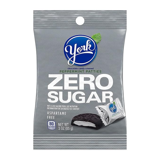 Smiling Sweets Zero Sugar Hershey Variety of Caramel Filled Chocolates Peppermint Patties Peanut Butter Cups Perfect Stocking Stuffer Amazing Taste for the Whole Family - 3 oz Bags (Pack of 5)