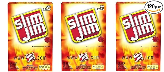Slim Jim zIfeNd Original Snack Sticks 0.28 Ounce 120 Count 3 Pack