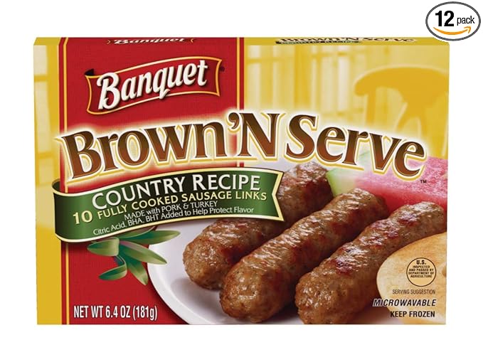 Banquet Brown N Serve Sausage Country Recipe Links 6.4 Ounce -- 12 per case.