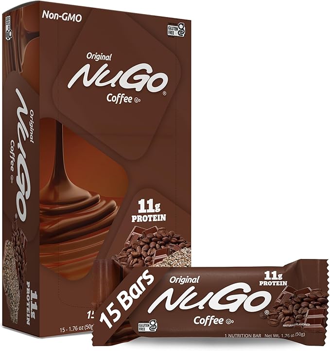 NuGo Protein Bar Coffee 11g Protein Gluten Free 15 Count
