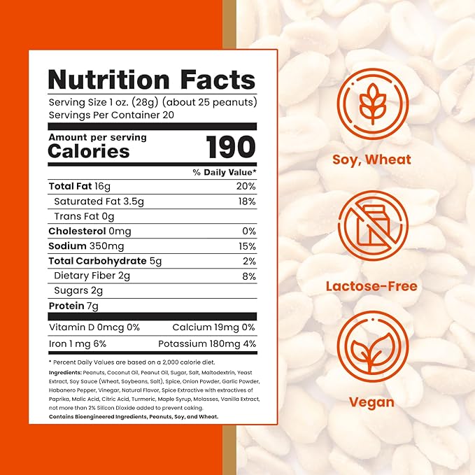 Hubs Peanuts Premium Virginia Nuts - Irresistible Crunch &amp Flavored Nuts - Non-GMO Gluten Free - Peanuts from Top 1% Crop - Reusable Tin - Perfect Snack for Any Occasion (Sweet Heat)