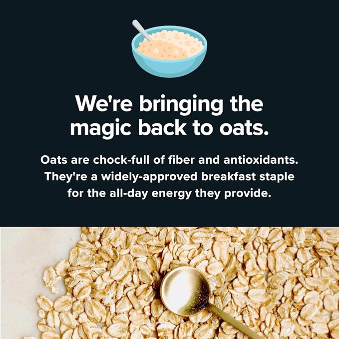 Mushroom Overnight Oats (6 Pack) Superfood Lions Mane Mushroom Chia &amp Flax Seed - Organic Protein Oatmeal - High Fiber Vegan Gluten Free Low Sugar - Easy Prep Plant Protein - Apple Cinnamon