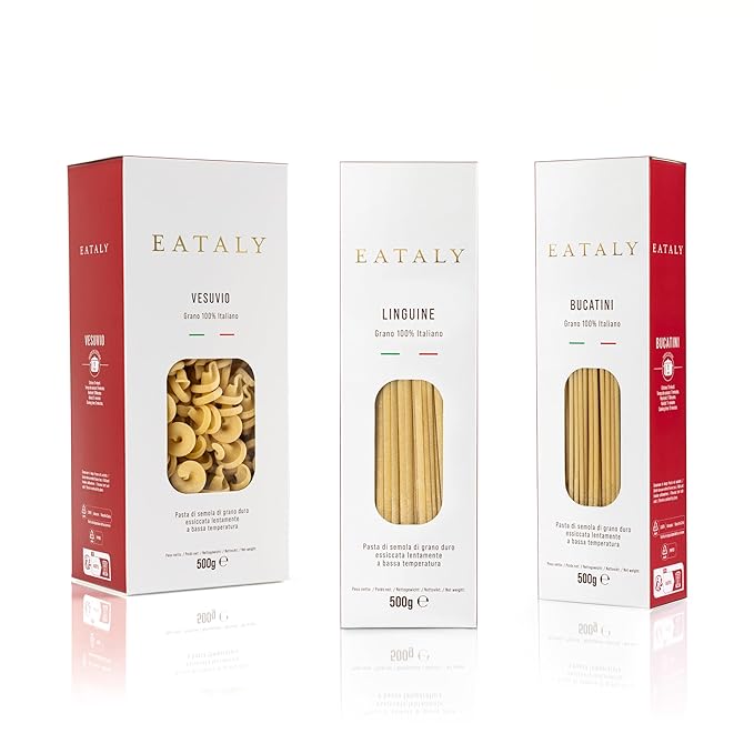 Eataly Chef's Choice Trio Pasta Bundle Pack- Linguine Vesuvio &amp Bucatini- 3-500g (17 oz.) Boxes- 1 Each