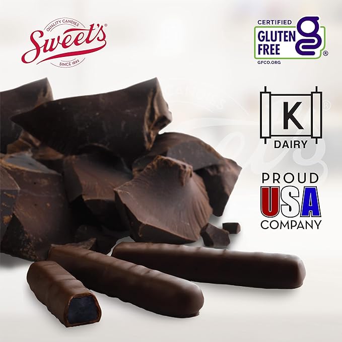 Sweet Candy Dark Chocolate Orange &amp Cherry Sticks - Chocolate Covered Candy - Orange &amp Cherry Flavors With Chocolate Coating - Old Fashioned Sweet Treat - Two (2) 10.5oz Boxes