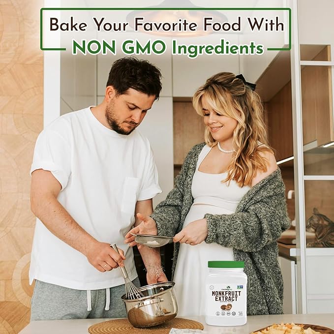 Morning Pep 100% Pure Monk Fruit extract sweetener No Erythritol Monkfruit Extract Powder NON-GMO Project Verified Keto Certified OU kosher No Fillers Zero Calories | Over 900 Servings | 10 oz