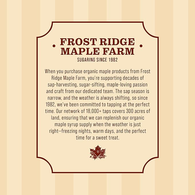 Frost Ridge Maple Farm Organic Maple Cream Grade A One Pound (16 oz)