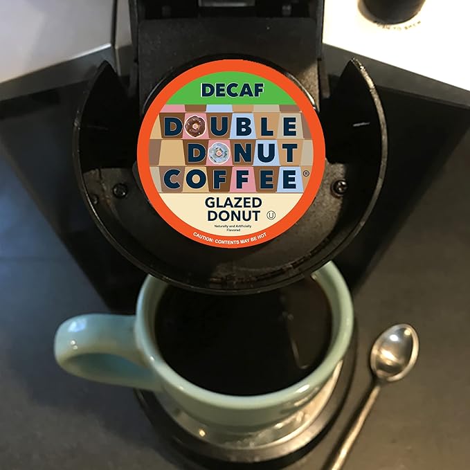 Glazed Donut Coffee Medium Roast Flavored Decaf Coffee Pods for Keurig K-Cup Makers from Double Donut 96 Capsules