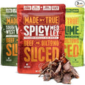 Made by True Beef Sliced Bites Spicy Variety (2 oz Pack of 3) - All Natural Zero-Sugar True Jerky Biltong - High Protein Keto Paleo &amp Whole30 Diet - Sugar-Free Gluten-Free Carb-Free