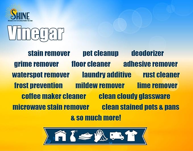 30% Concentrated Vinegar Gallon - Makes 6 Gallons of Finished Solution - For Home and Outdoor Use - Concentrated All Purpose Vinegar