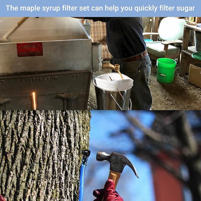 Maple Syrup Filter Tapping and Bottle Kits for Niter Sugar Sand Removal - 31 Piece Complete Sugaring Starter Supplies
