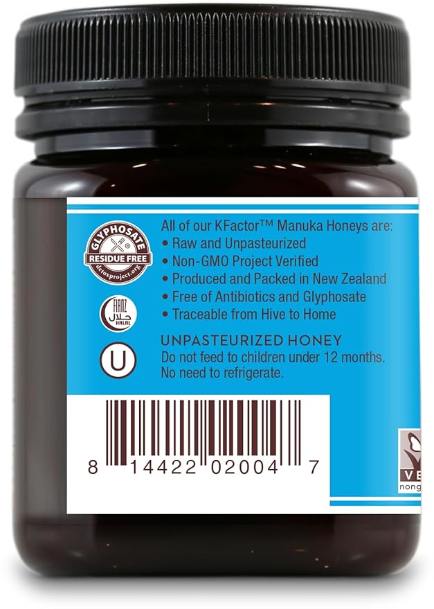 Wedderspoon Raw Premium Manuka Honey KFactor 12 8.8 Oz Unpasteurized Genuine New Zealand Honey Non-GMO Superfood Traceable from Our Hives to Your Home