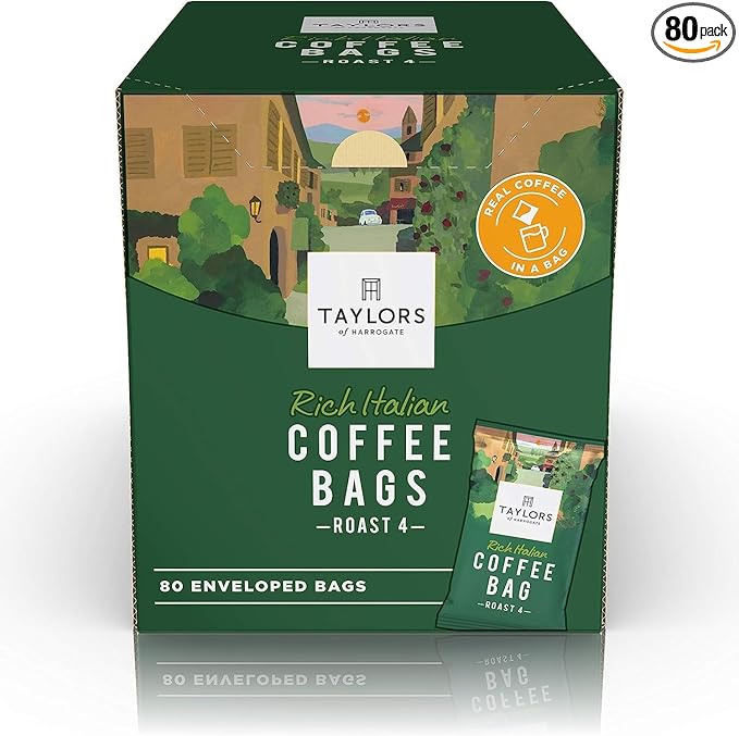 Taylors of Harrogate Rich Italian Ground Coffee Bags 80 Enveloped Bags