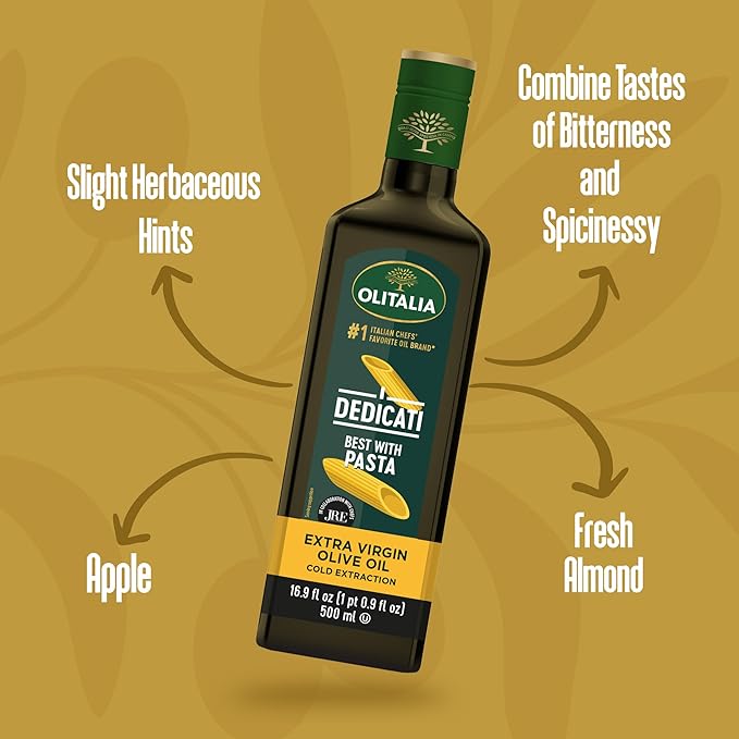 Olitalia Extra Virgin Olive Oil – Pasta Flavor Booster (3 Pack) – EVOO Polyfenol – Extracted and Bottled in Italy - Dressing and Marinate – Organic Cold Pressed