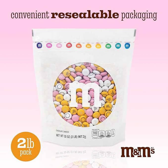 M&ampM’S WORLD Engagement Party M&ampM’S Chocolate Candy 2 lb Bag – Romantic Mix for Wedding Events Bridal Showers Candy Buffets Table Decor or Engagement Celebration Favors
