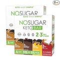 No Sugar Keto Bars - Variety Pack (Chocolate Peanut Butter Fudge Brownie Coffee Crunch Cinnamon Bun) - Low Carb No Sugar Keto Snack Food with Keto Friendly Macros (24 x 1.41oz bars)