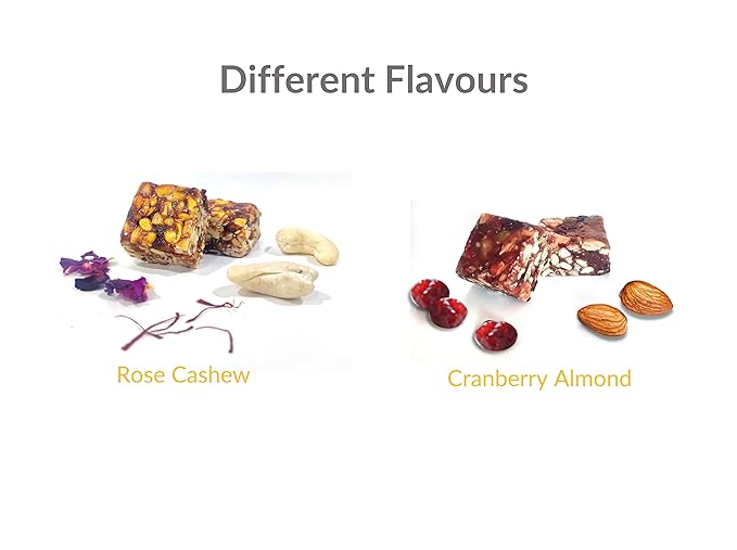 FRUTOX Dry Fruit Bites | Assorted Box : 2 Flavours (Rose Cashew Cranberry Almond) Pack of 16 pcs | Sugar free Tasty &amp Healthy Kids Friendly Rich in Protein
