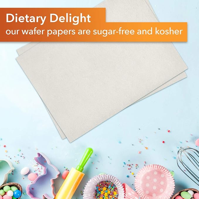 Oasis Supply 100 Piece Edible Rectangle Wafer Paper Pack 8 by 11 White