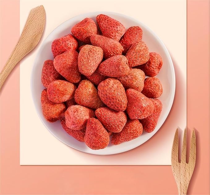 Sweet Post Freeze Dried Whole Strawberry - Crunchy Fruit Chips Snack - Dehydrated Strawberry - Fresh and Natural - Perfect for Snacking Salad and Yogurt 草莓脆 8 OZ