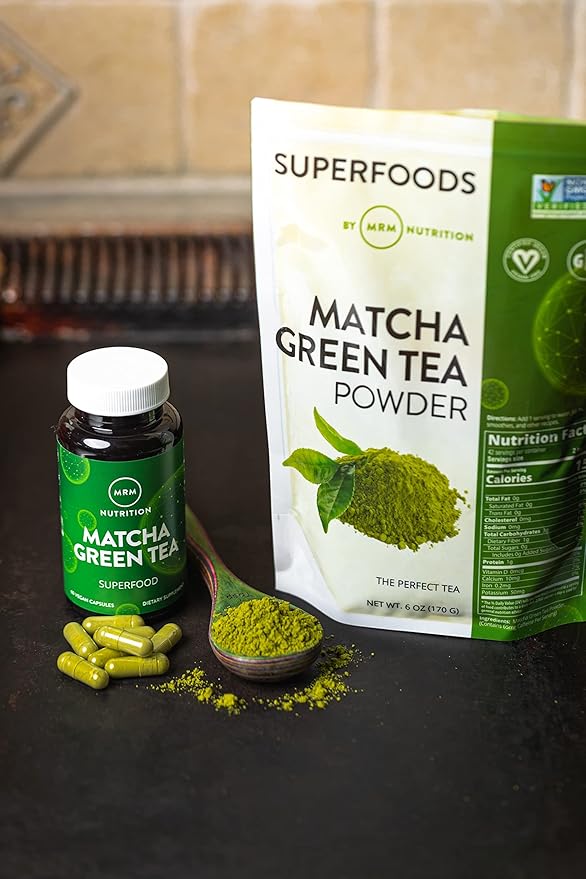 MRM Nutrition Superfoods Matcha Green Tea Powder - Grown In Japan Superfood Powder for Matcha Lattes Smoothies &amp Baking -Vegan Gluten-Free and Non-GMO verified - 42 Servings