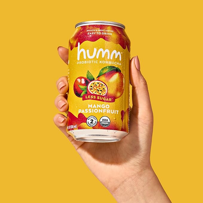 Humm Kombucha Mango Passionfruit Organic Vegan &amp GMO Free (24 Pack)