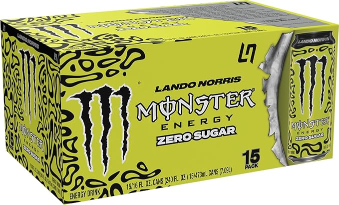 Monster Energy Lando Norris Sugar Free Energy Drink 16 Ounce (Pack of 15)