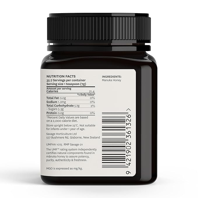 WildCape Manuka Honey Certified UMF 10+/MGO 263+ - 100% Pure Raw Unpasteurized Non-GMO Made in New Zealand - 8.8 oz (Pack of 1)