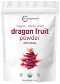 Organic Dragon Fruit Powder 10oz | 100% Natural Fruit Powder | Freeze-Dried Pink Pitaya Source | No Sugar &amp Additives | Great Flavor for Drinks Smoothie &amp Beverages | Non-GMO &amp Vegan Fr