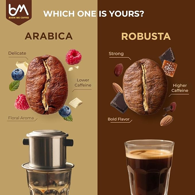 Buon Me Coffee Robusta &amp Arabica Blend Roasted Ground Coffee Medium Roast Smooth &amp Bold Vietnamese Coffee 17.6oz Bag (Pack of 1)