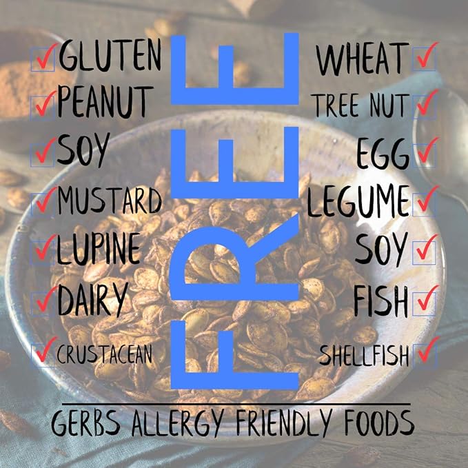 Gerbs Toasted Onion &amp Garlic Whole Pumpkin Seeds 2 lbs. | Small Batch Roasted In-Shell Resealable Bag | Bold &amp Savory Crunch | Top 14 Allergen-Free