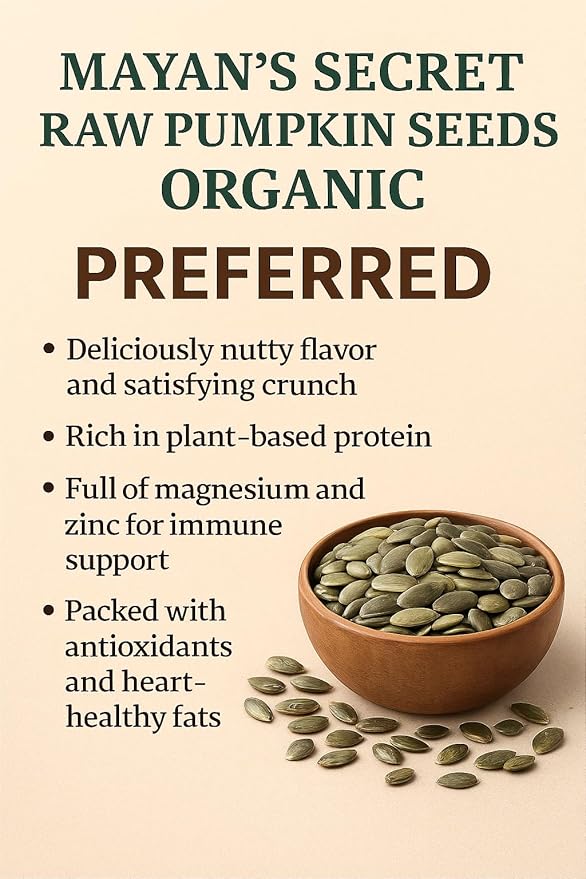 Mayan's Secret - Raw Pumpkin Seeds Organic 2 Lbs - Premium Quality | Fresh | Unsalted (32 Oz (Pack of 2))