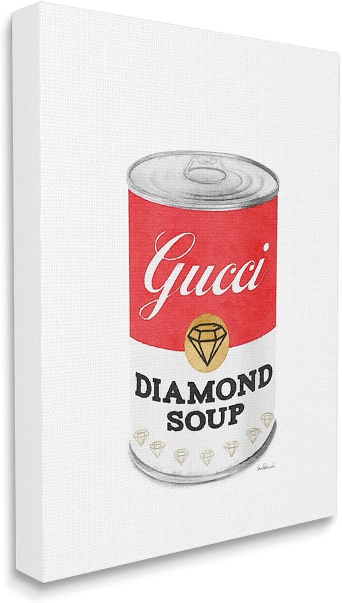 Stupell Industries Traditional Condensed Soup Can Diamond Glam Fashion Brand