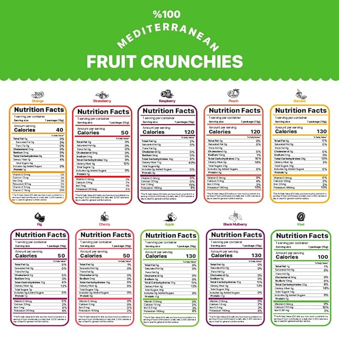 GURU HUNU Freeze Dried Fruit Mix 12 Individual Packs Healthy Fruit Snacks - Variety Pack Dehydrated Fruit Chips Camping Snacks Mixed Fruit - Bulk Dried Fruit No Sugar Added Dry Fruit Snacks Healthy G