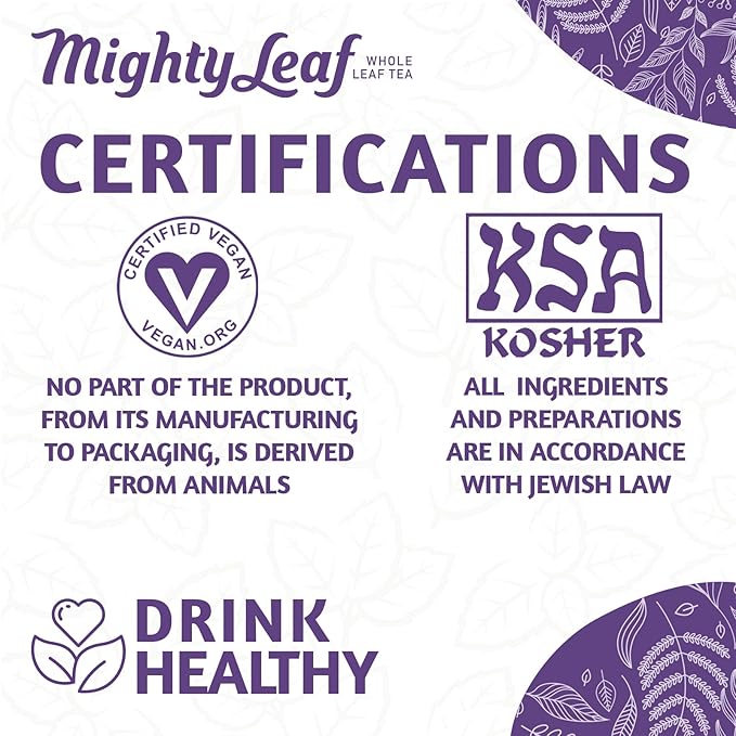 Mighty Leaf Vanilla Bean Tea 100 Tea Pouches