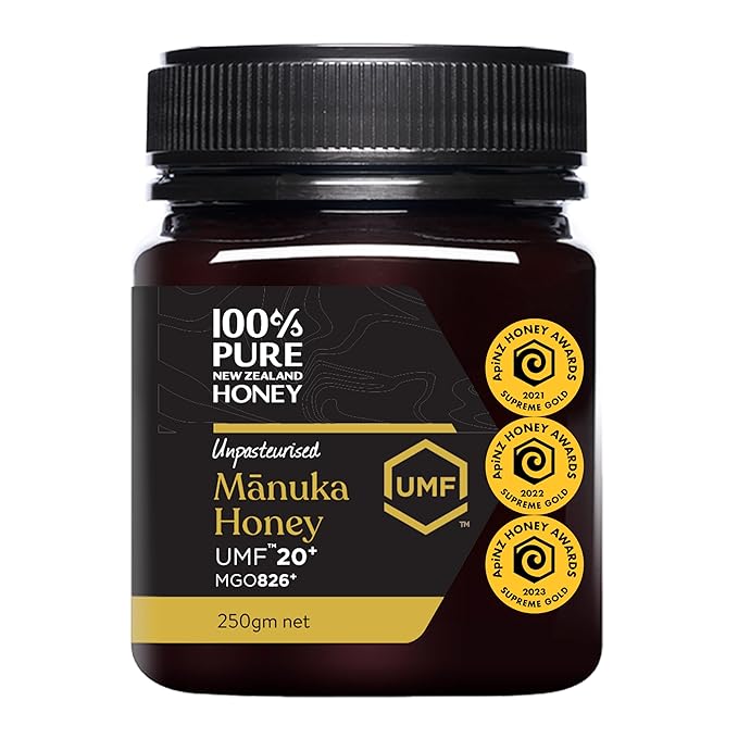 100% Pure New Zealand Manuka Honey UMF 20+ (8.8 oz) and MGO 50+ (17.6 oz) Bundle