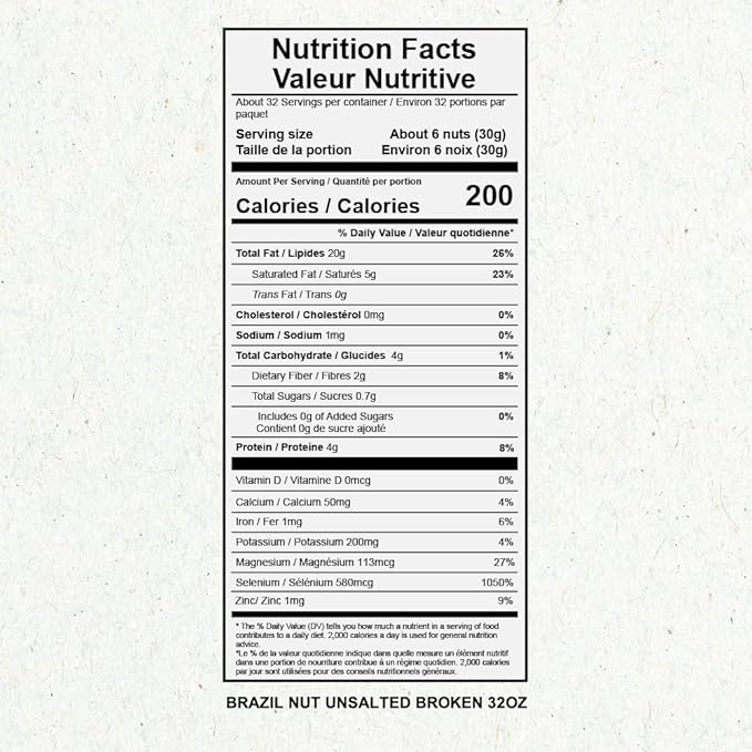 Snack The True Organic Broken Brazil Nuts 32 oz – Raw and Unsalted – Healthy-Rich in Vegetable Protein – Fresh Vegan and Gluten Free – Forest Up