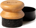 John Boos Oil &amp Cream Round Applicator for Wood Cutting Boards Butcher Blocks &amp Utensils Beechwood - Solid Hardwood Handle Silver Ion-Treated Sponge Storage Cap Easy and Even Application