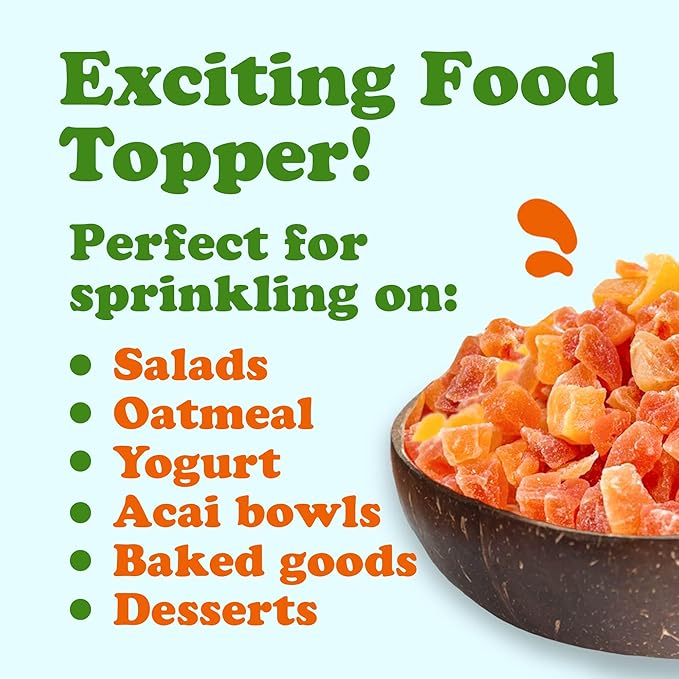 Food to Live Dried Diced Papaya 2 Pounds – Kosher Vegan Sweetened Unsulfured Bulk