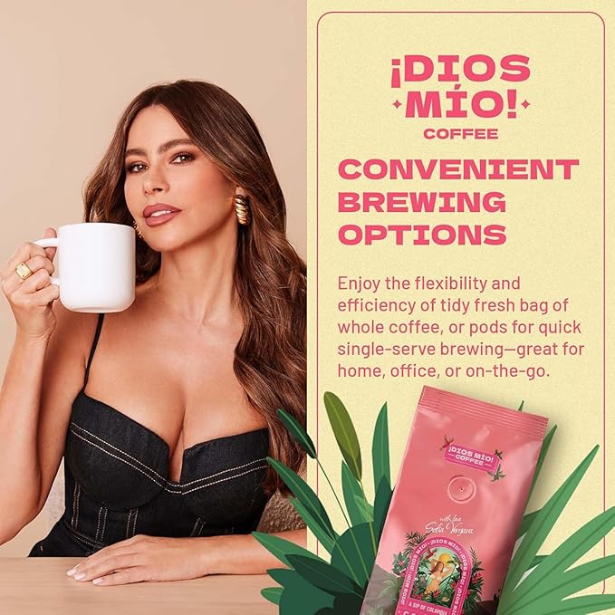 Dios Mio Coffee by Sofia Vergara Light Roast Whole Bean Premium Colombian Coffee 12 Ounce Bag (Pack of 3)