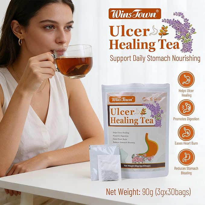 Wins Town Ulcer Healing Tea Relief Gastritis and Stomachache Support Daily Stomach Nourishing 30 Tea Bags