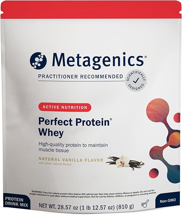 Metagenics Perfect Protein - Cross-Flow Micro-Filtered Whey Isolate &amp Hydrolyzed Whey - 20g Protein per Serving - Supports Muscle Recovery Energy &amp Metabolism - 30 Servings