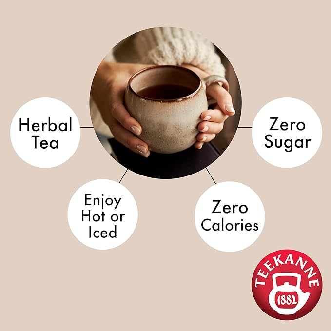 Teekanne Camomile Honey Tea Herbal Tea Caffeine Free Naturally Flavored Classic Herbal Tea with 20 Individually Wrapped Tea Bags Per Box Soothing Delicious Beverage Pack of 4
