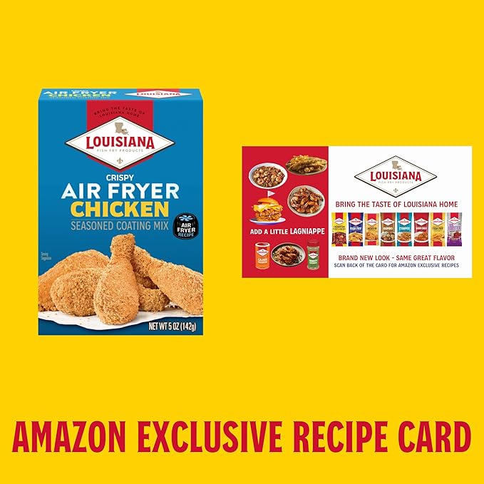 Louisiana Fish Fry Air Fryer Chicken Coating Mix 5 oz (Pack of 6) Each Box Coats 2 lbs of Chicken - Easy to Cook Air Fried Chicken - Crispy Texture Delicious Flavor