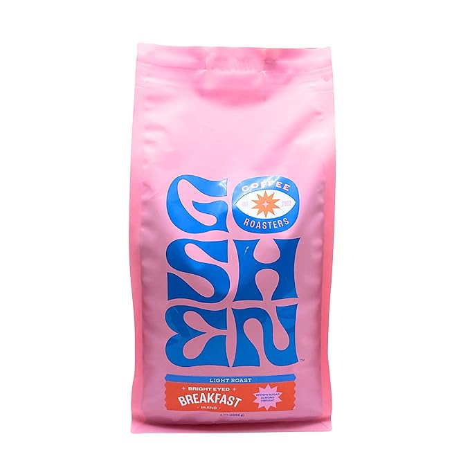 Goshen Coffee Roasters Whole Bean Bright Eyed Breakfast Blend | Light Roast Brewed or Espresso | Award-Winning - Natural and Washed | Vibrant Almond Brown Sugar Flavors | 5 lb Bag