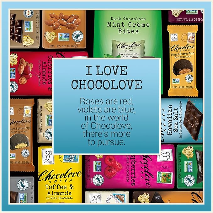 Chocolove Hawaiian Sea Salt Dark Chocolate Bars | 72% Cocoa | Rich and Intense Flavor | Made with Premium Chocolate | Non-GMO &amp Gluten-Free 3.2 oz Bar (12 Pack)