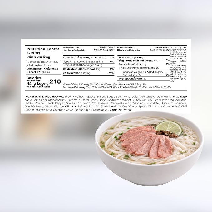 VIFON Phở Bò Vietnamese Style Instant Rice Noodles 2.11 oz (Pack of 24) | Halal Certified | Authentic Vietnamese Phở | Ready in 3 Minutes